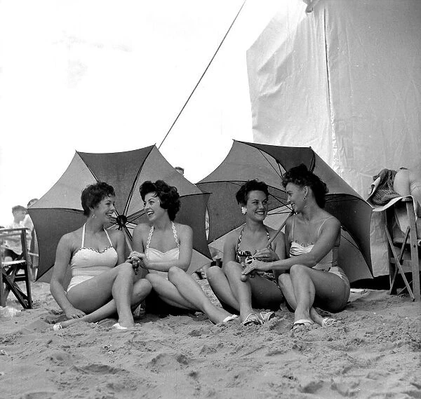 Beauty contest girls at Barry Island, UK. 7th July 1959