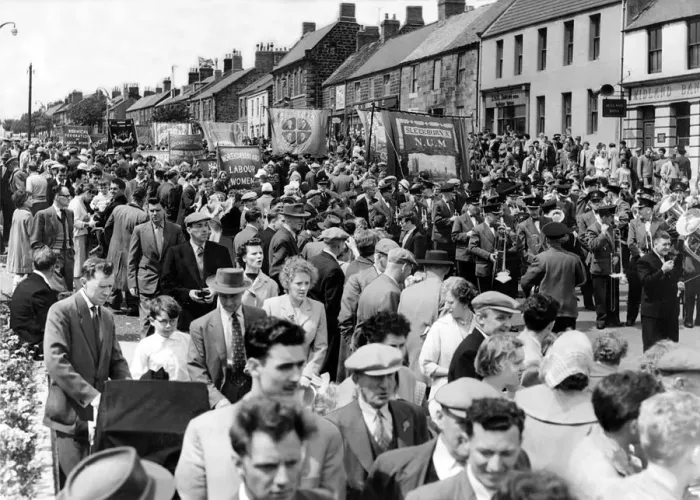 Framed Print : Bedlington Miners Picnic - Bands and banners in the streets at Bedlington attract a crowd Framed Print : Bedlington Miners Picnic - Bands and banners in the streets at Bedlington attract a crowd