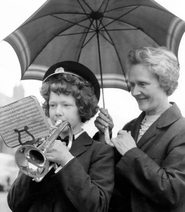 Framed Print : Bedlington Miners Picnic - Christine Blythe, aged 13, a cornet player from Dudley