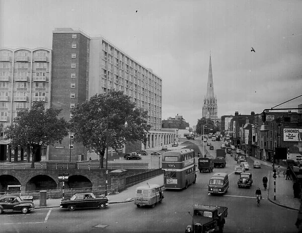 Bedminster Bridge and a newly re-constructed Redcliffe Hill l 1960s