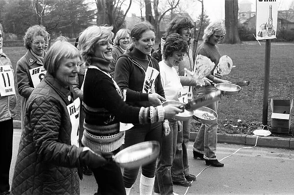Bedworth pancake race. 23rd February 1982
