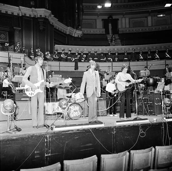 The Bee Gees whose first UK tour opens at the Royal Albert Hall, London 27th March 1968