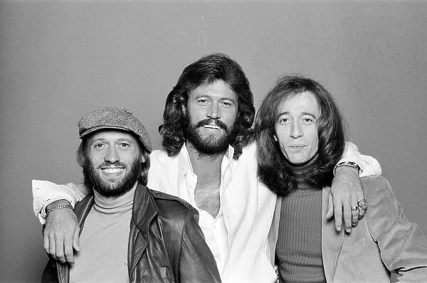 The Bee Gees back in London 22nd November 1981. From left to right