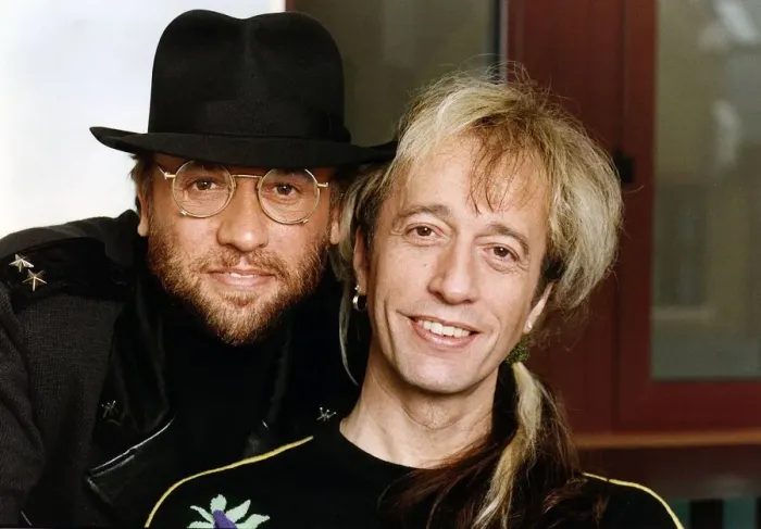 Framed Print : Bee Gees Pop Group brothers Maurice Gibb & Robin Gibb singer
