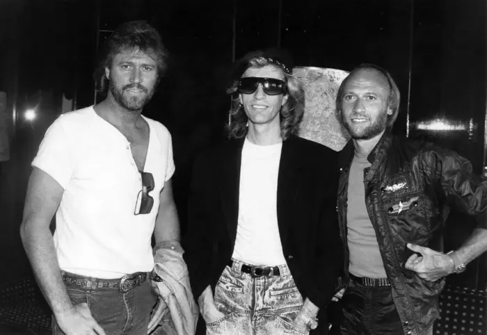 Framed Print : The Bee Gees pop group. The three Gibb brothers left to right: Barry Framed Print : The Bee Gees pop group. The three Gibb brothers left to right: Barry