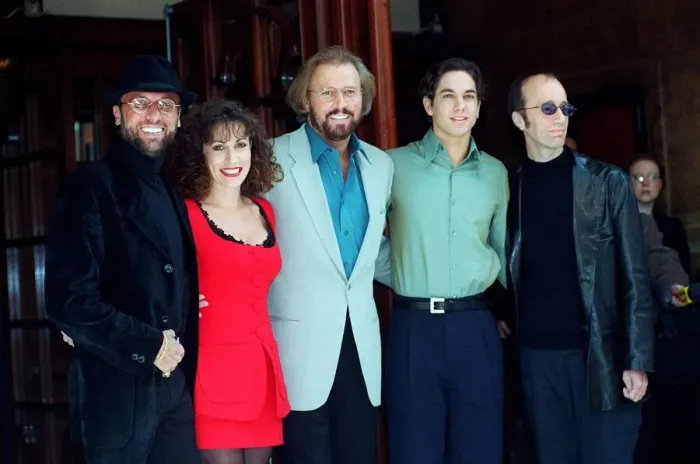 Framed Print : Bee Gees POP Group October 97 At the launch of the stage version of the hit film Framed Print : Bee Gees POP Group October 97 At the launch of the stage version of the hit film