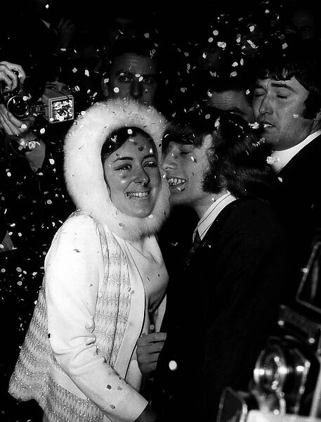 Bee Gees Pop Group Robin Gibbs after his wedding to Molly Hullis at Caxton Hall