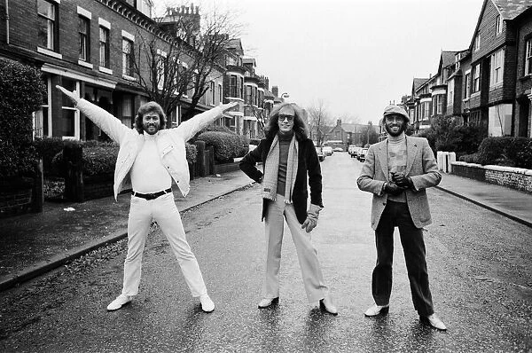 The Bee Gees return home to Manchester November 1981. Pictured
