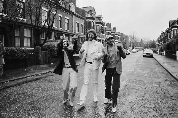 The Bee Gees return home to Manchester November 1981. Pictured