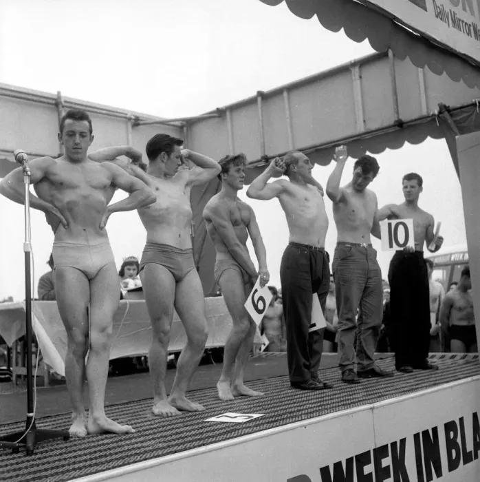 Framed Print : Beefcakes competition at Blackpool 5th August 1958 Framed Print : Beefcakes competition at Blackpool 5th August 1958