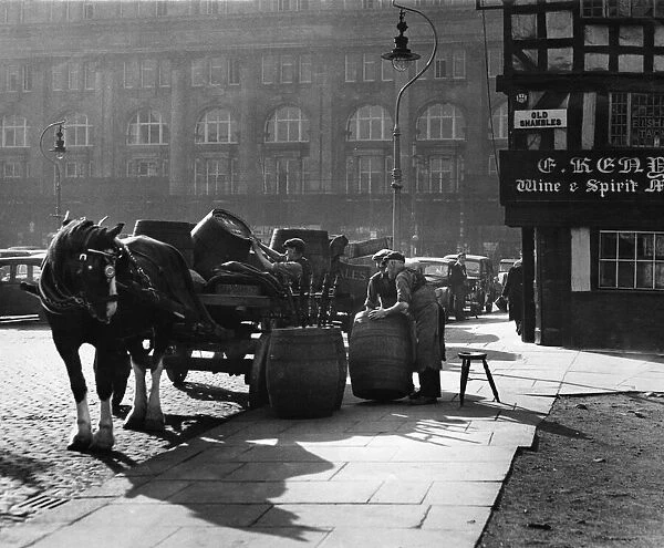 Beer delivery for the Old Shambles, Manchester, October 12th 1951