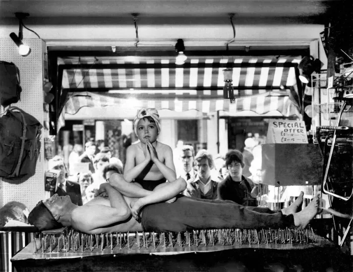 Framed Print : A Beginner in the Yoga business: 8-year-old Michael Carew sits