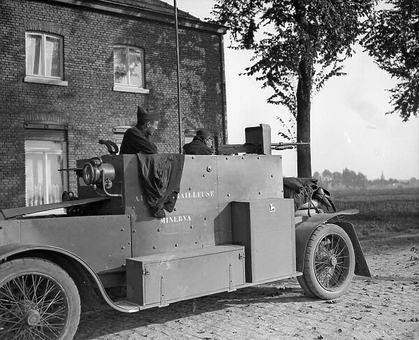 Belgian armoured car seen in action during the Battle of Audeghem September 26th 1914