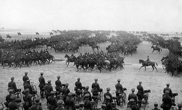 Belgian cavalry regiment on the seashore of Flanders during a training exercise