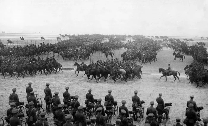 Framed Print : Belgian cavalry regiment on the seashore of Flanders during a training exercise Framed Print : Belgian cavalry regiment on the seashore of Flanders during a training exercise
