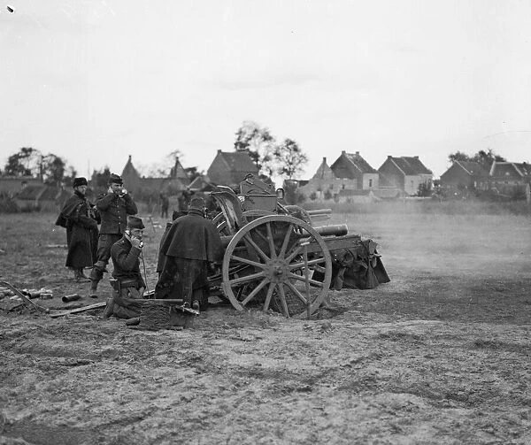 A Belgian field gun in action during the Battle of Hofstade