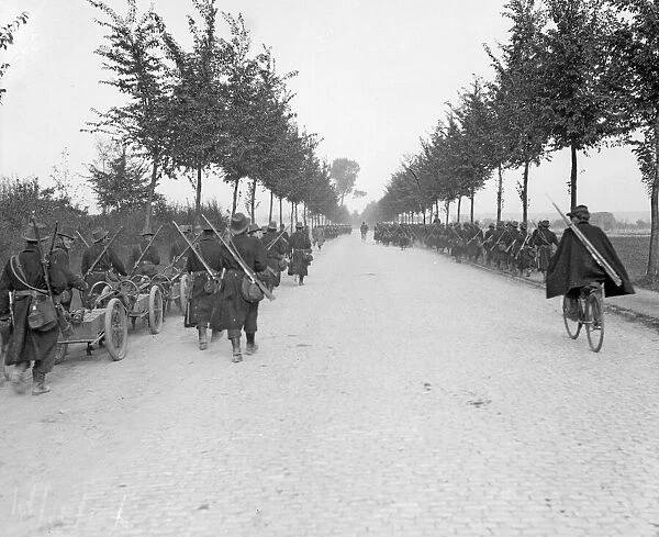 Belgian troops sally forth from Antwerp during the Battle of Hofstade. August 25th 1914