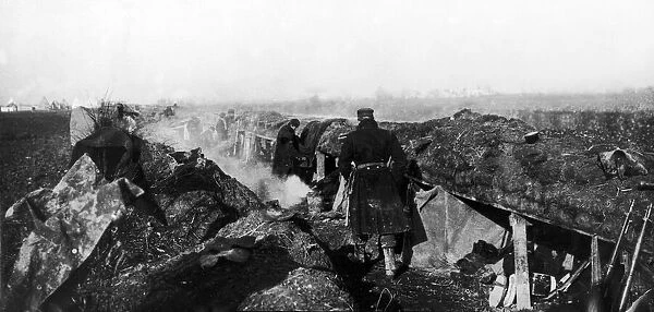 Belgian troops in the trenches on the Yser prior to the Second Battle of Ypres