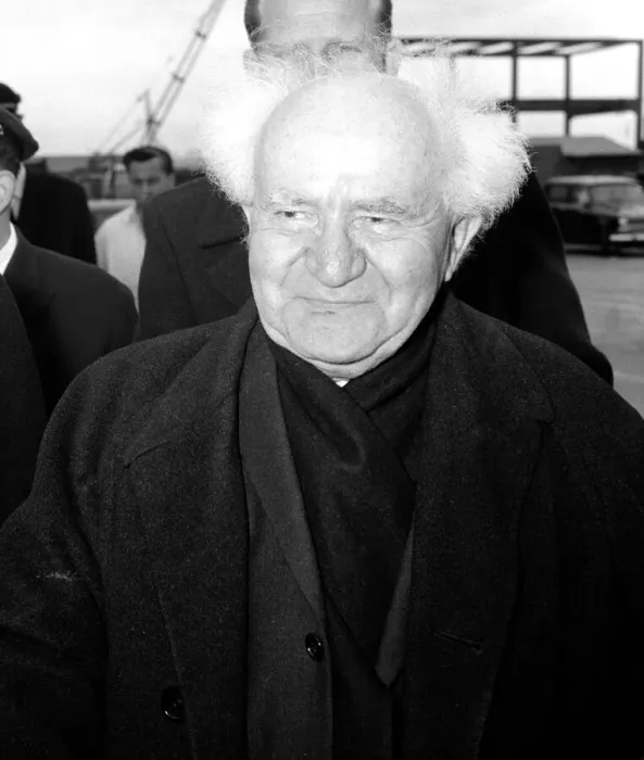 Framed Print : Ben Gurion, ex Prime Minister of Israel arrived at London this afternoon from Tel Aviv