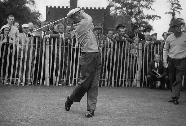 Ben Hogan Golfer Ts off as the crowd in background watch, Canada Cup match
