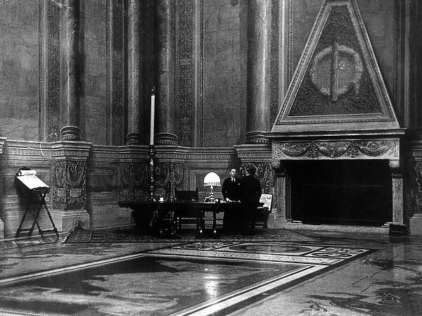 Benito Mussolini The Cabinet at work of the Capo Del Governo