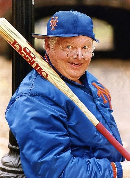 Benny Hill Actor Comedian In A baseball Outfit Holding A Baseball Bat