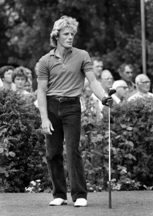 Framed Print : Benson and Hedges Golf. Bernard Langer on the 1st tee at Fulford