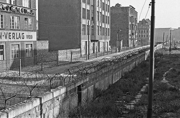 The Berlin Wall along Zimmerstraze, Berlin, close to Checkpoint Charlie