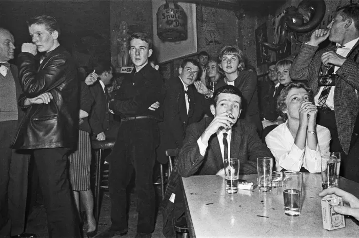 Framed Print : Berliners enjoying a night out at the Old Eden Saloon off of Damaschke Strasse