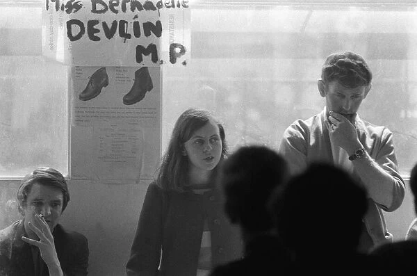 Bernadette Devlin MP for Northern Ireland talking to workers in Fulham 1969