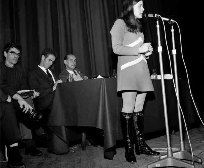 Framed Print : Bernadette Devlin speaking at Irish Civil Rights meeting at Hammesmith Town Hall Framed Print : Bernadette Devlin speaking at Irish Civil Rights meeting at Hammesmith Town Hall