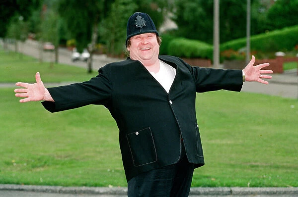 Bernard Manning dressed in a Policemans Uniform, 11th August 1992