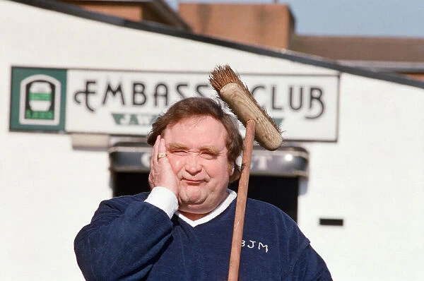 Bernard Manning outside at The Embassy Club in Manchester