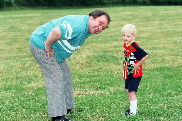 Bernard Manning plays with his Grandson 6th July 1993