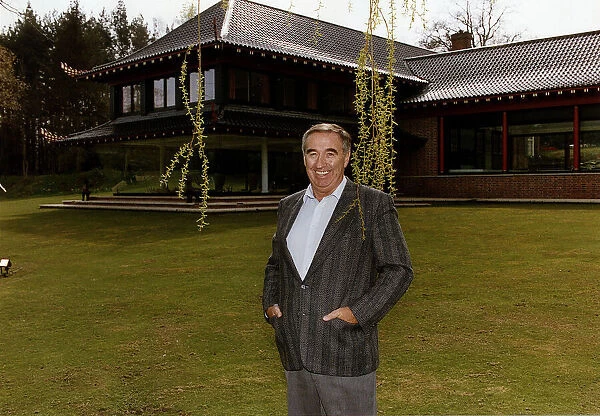 Bernard Matthews April 1991 Pictured outside his japanese style home in Norfolk