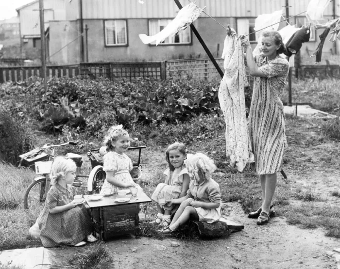 Framed Print : Its best crockery and cakes time for little Rosamund McCloskey who is giving a tea Framed Print : Its best crockery and cakes time for little Rosamund McCloskey who is giving a tea
