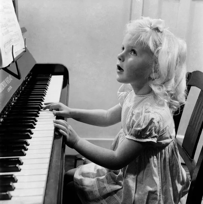 Framed Print : Beverley Rowell - Child Pianist. October 1952 C5211 Framed Print : Beverley Rowell - Child Pianist. October 1952 C5211
