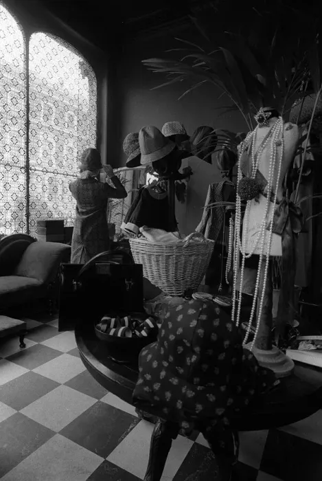 Framed Print : Bibas boutique in London May 1965 which specialises in mail order
