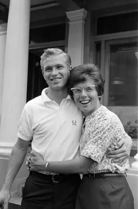 Framed Print : Billie Jean King and her husband Larry before they leave for Wales where Billie Jean