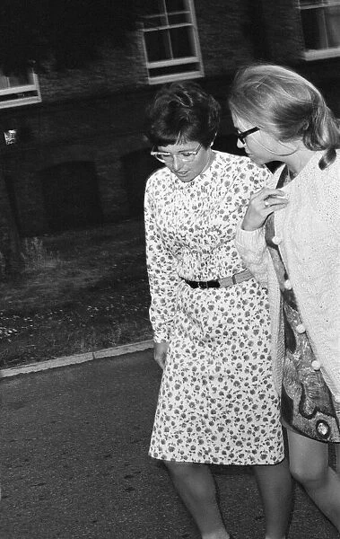 Billie Jean King leaves St George's Hospital, Tooting, London