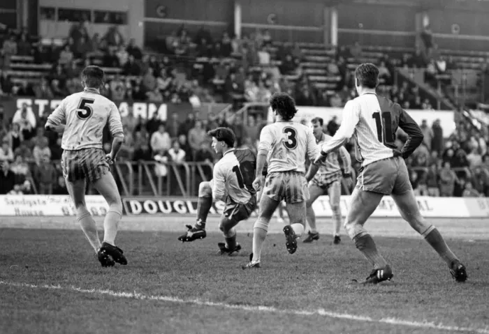 Framed Print : Billingham Synthonia Football Team, in action, 14th November 1987 Framed Print : Billingham Synthonia Football Team, in action, 14th November 1987