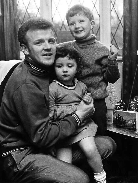 Billy Bremner football player Leeds united and Scotland international at home with