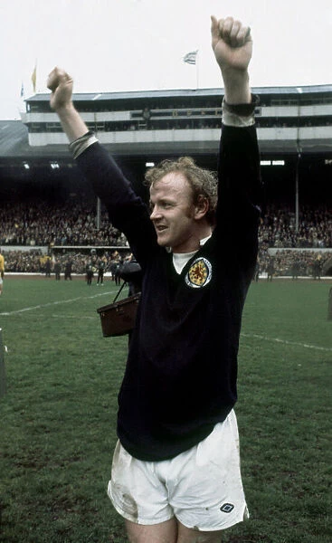 Billy Bremner of Scotland celebrates a two nil victory over England at Hampden Park
