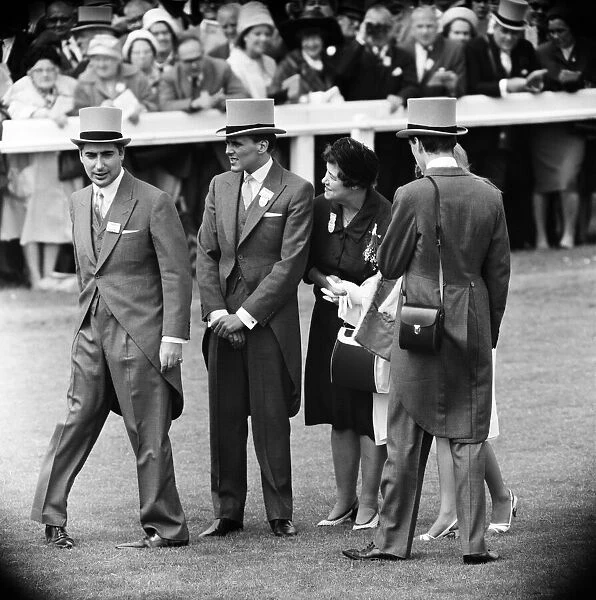 Billy Fury (second from left), on Derby Day at the Epsom Races. 3rd June 1964