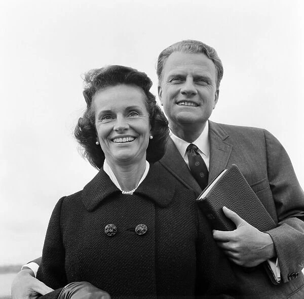 Billy Graham and his wife Ruth pictured on the Queen Mary at Southampton. 24th May 1966