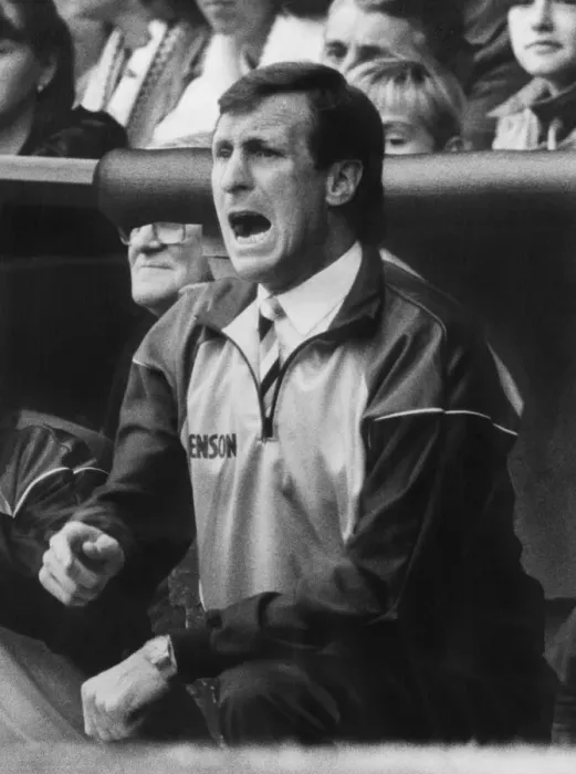 Framed Print : Billy McNeill, Aston Villa Football Manager 1986?1987. Pictured in dugout