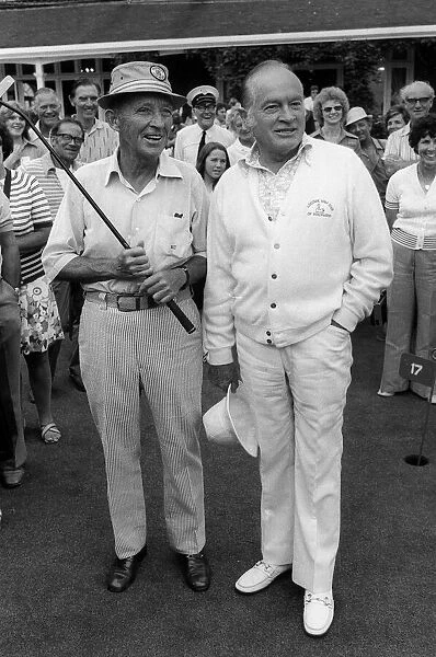 Bing Crosby and Bob Hope playing golf at Sunningdale golf course. 1967
