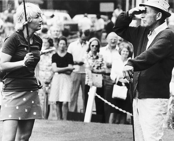 Bing Crosby with womans golfer Sandra Post at Sunningdale