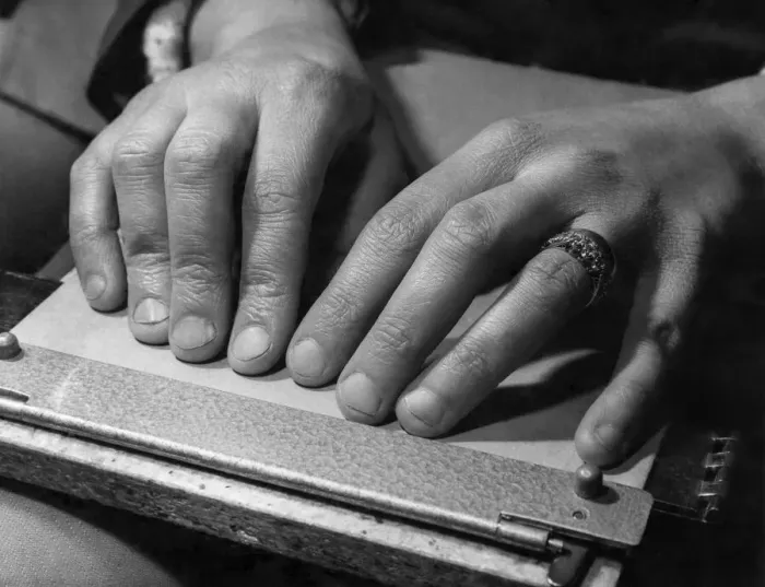 Framed Print : Its bingo by braille. The hands are those of a bingo player Framed Print : Its bingo by braille. The hands are those of a bingo player