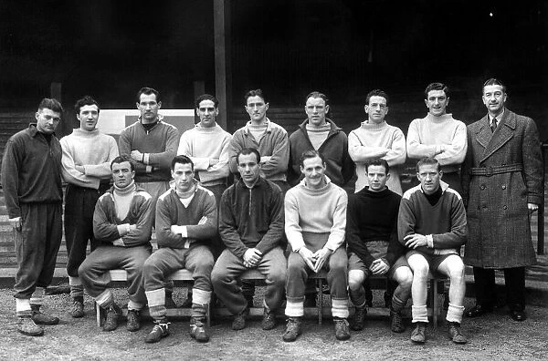 Birmingham City FA Cup semi-finalists March 1951. Back row: Shaw, Dailey, Merrick, Atkins